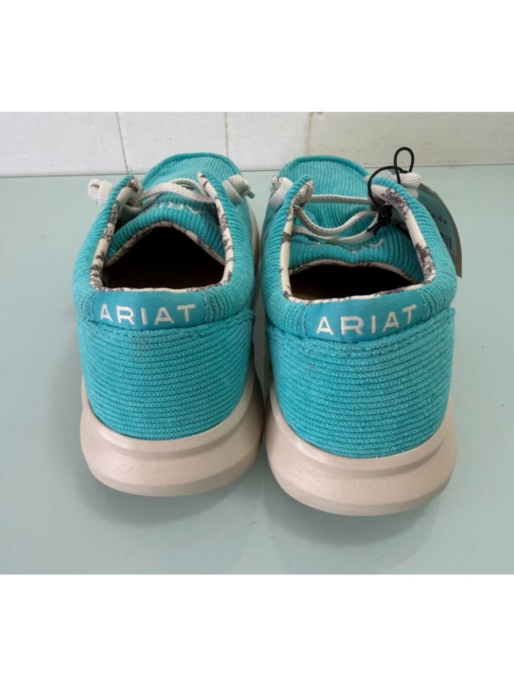 New Ariat Hilo Turquoise Corduroy Shoes Womens Size 8 Loafers Slip On NWT - Picture 3 of 10
